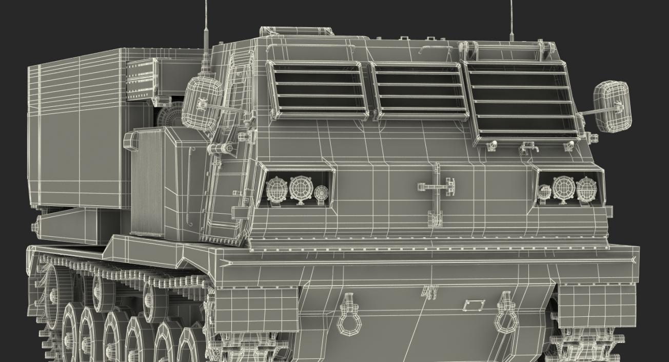 3D M270 MLRS Desert Rigged model