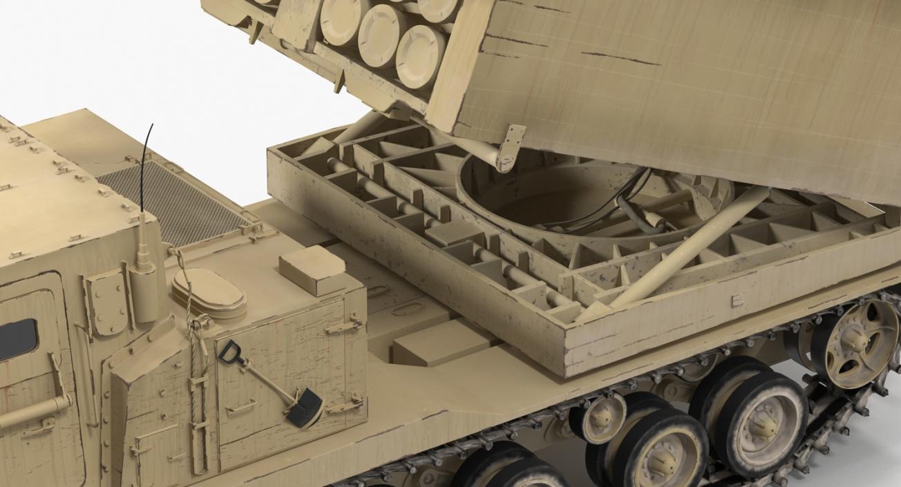 3D M270 MLRS Desert Rigged model