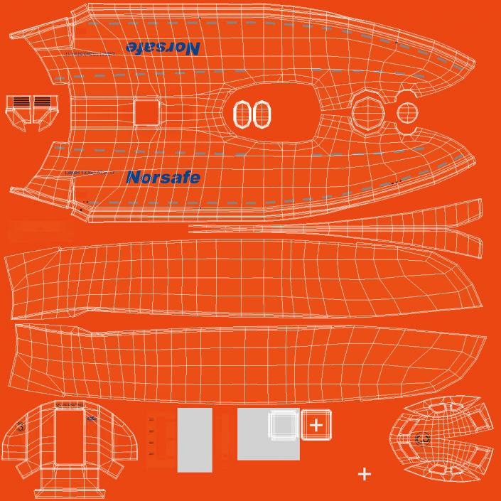 Electric Powered Lifeboat Rigged 3D