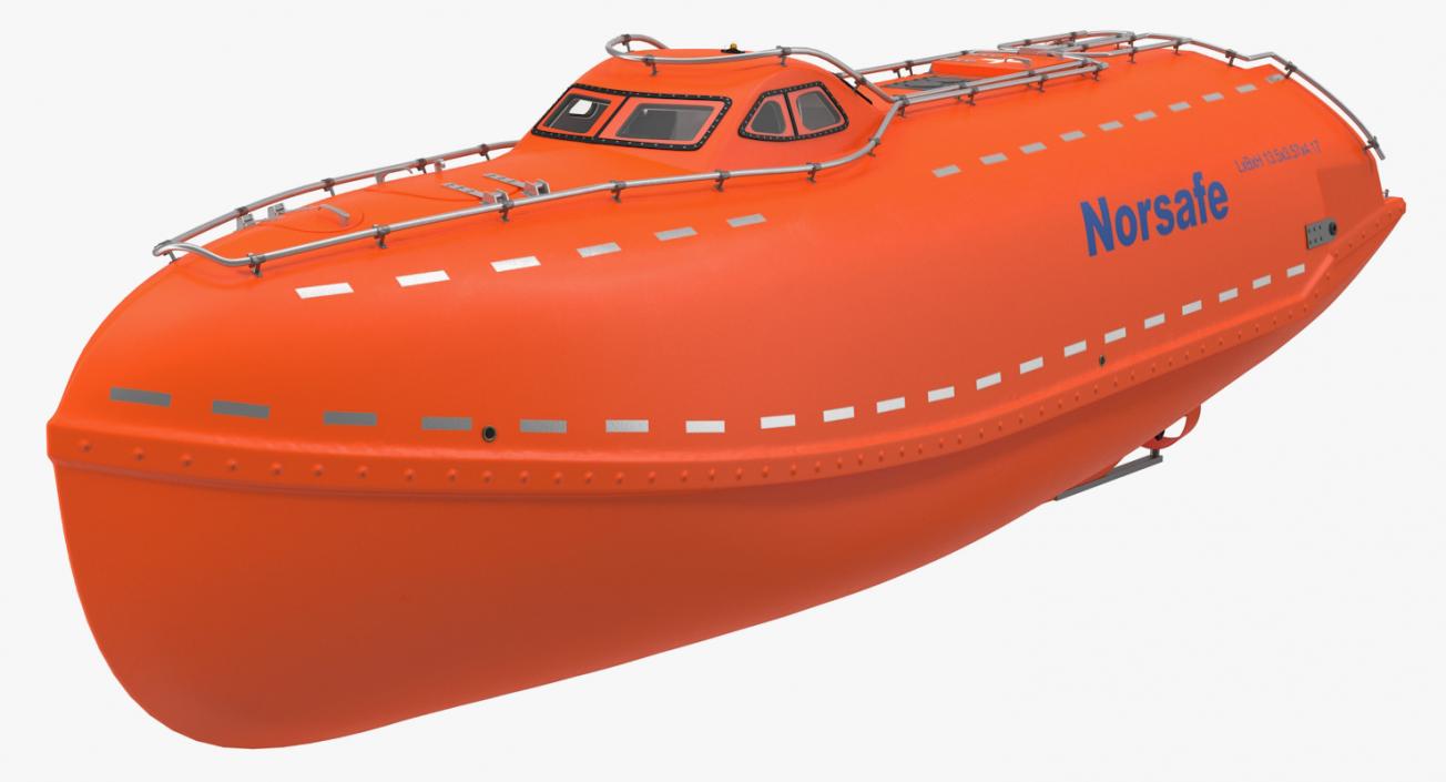 Electric Powered Lifeboat Rigged 3D