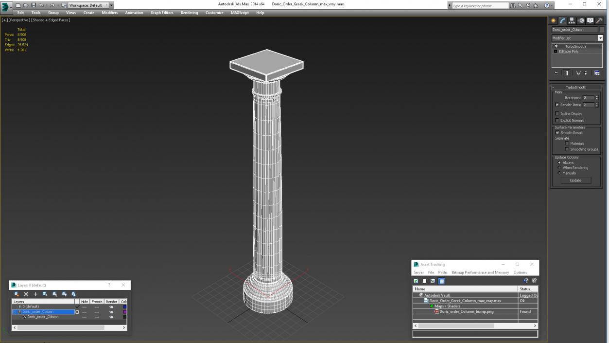 Doric Order Greek Column 3D model