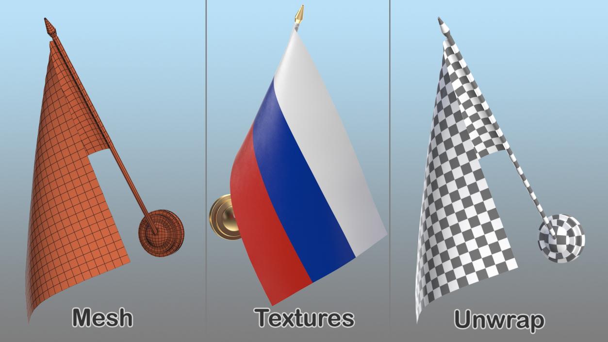 3D Wall Flag Russia