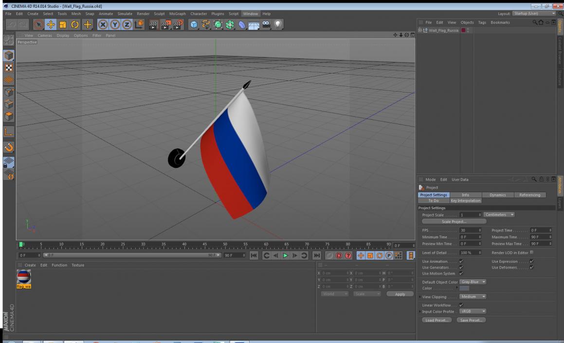 3D Wall Flag Russia