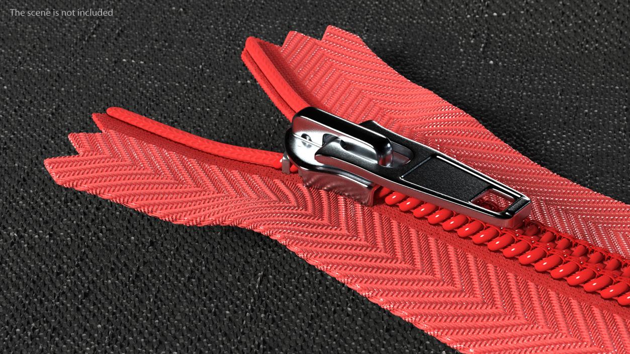 Nylon Coil Separating Zipper Red 3D