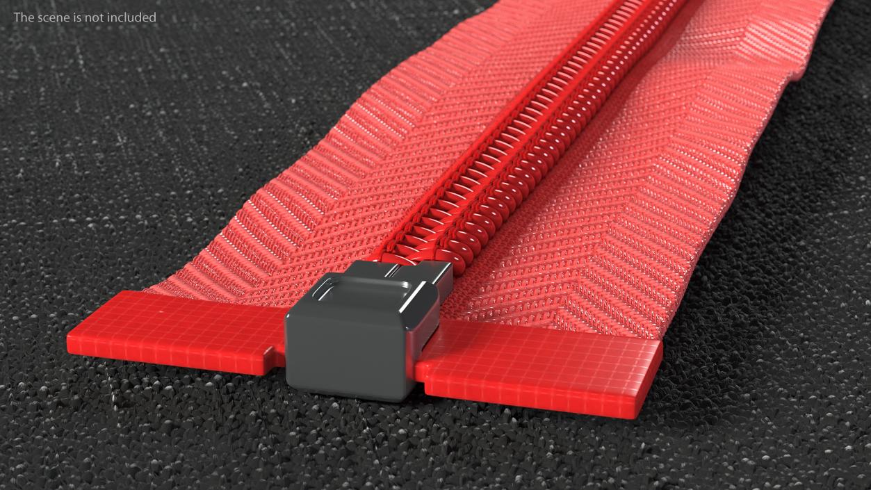 Nylon Coil Separating Zipper Red 3D