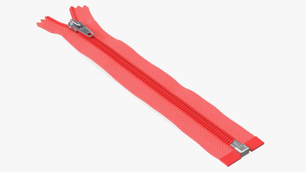 Nylon Coil Separating Zipper Red 3D