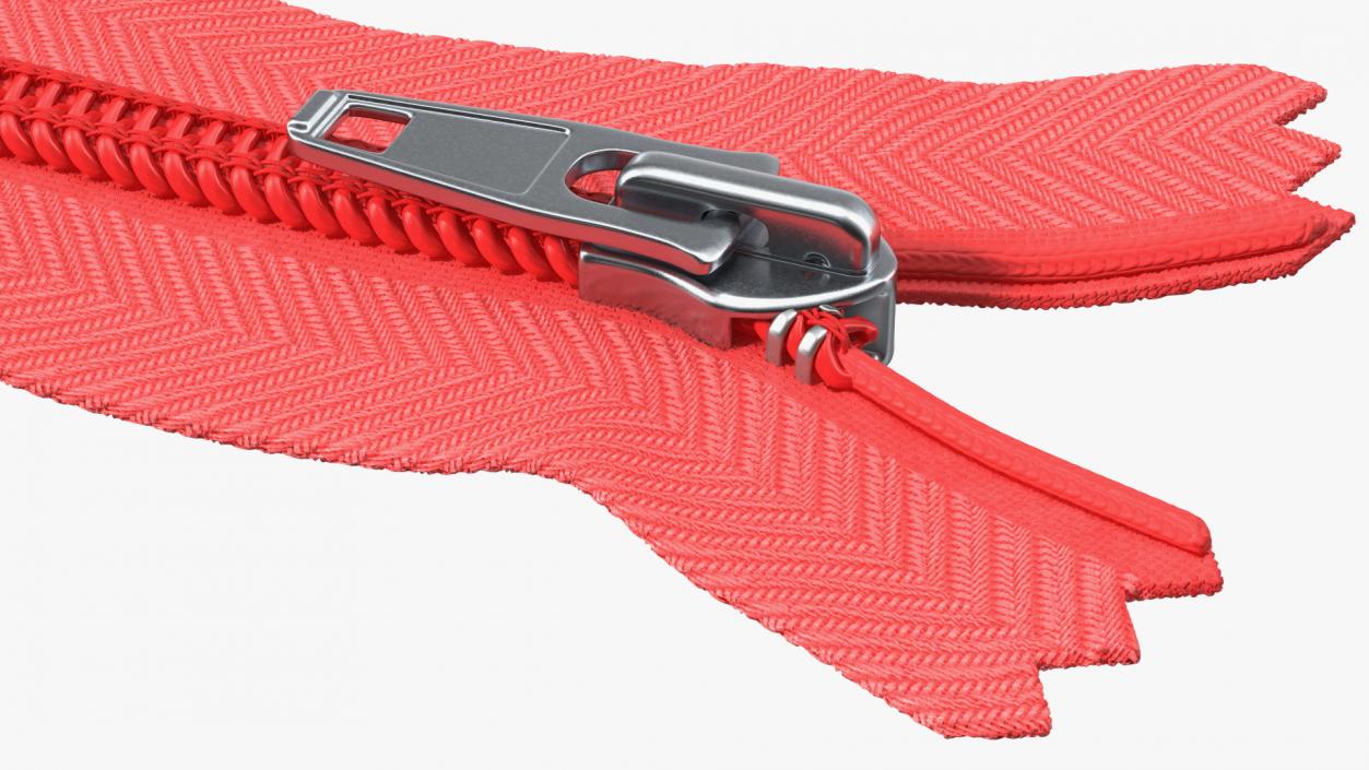 Nylon Coil Separating Zipper Red 3D