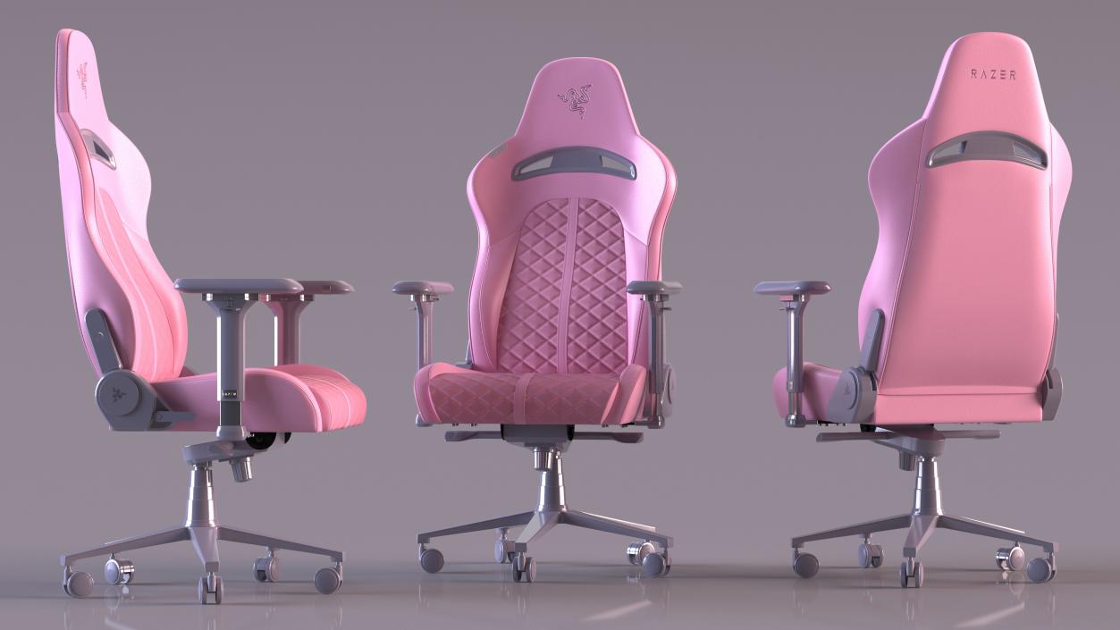 3D model Gaming Chair Razer Enki Quartz Pink