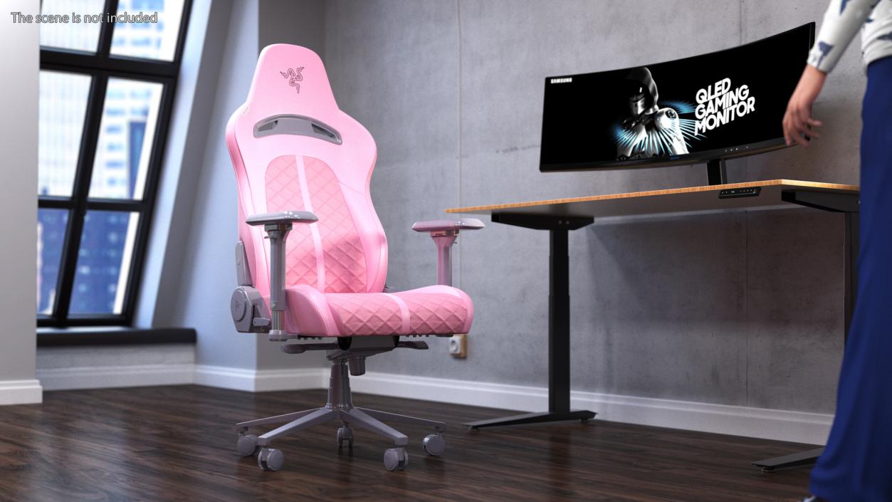 3D model Gaming Chair Razer Enki Quartz Pink