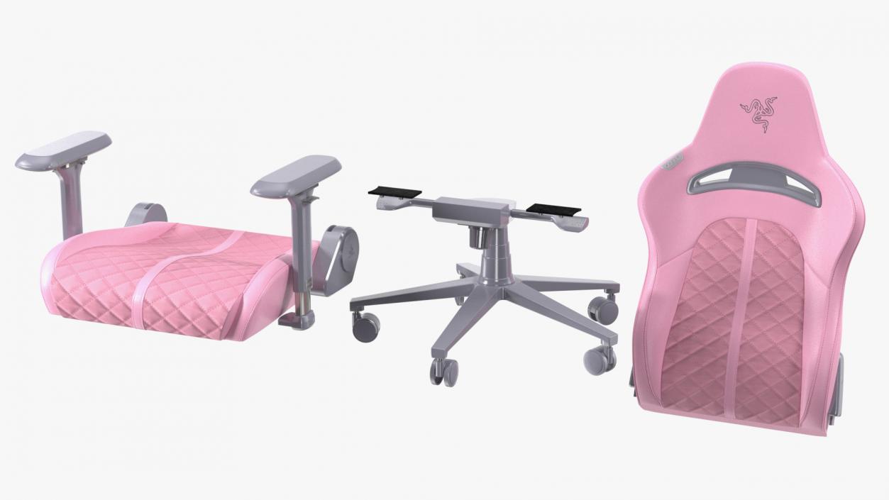 3D model Gaming Chair Razer Enki Quartz Pink