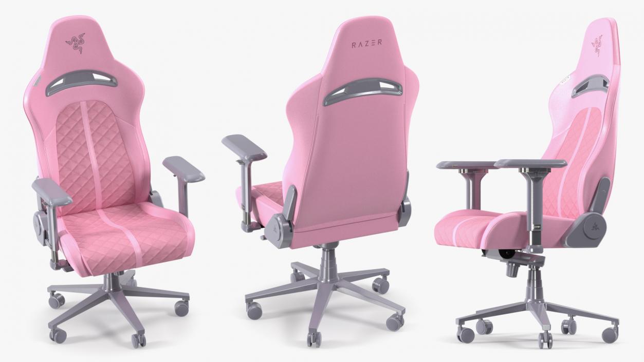 3D model Gaming Chair Razer Enki Quartz Pink