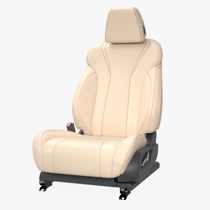 3D model Ergonomic Driver Seat Beige Leather