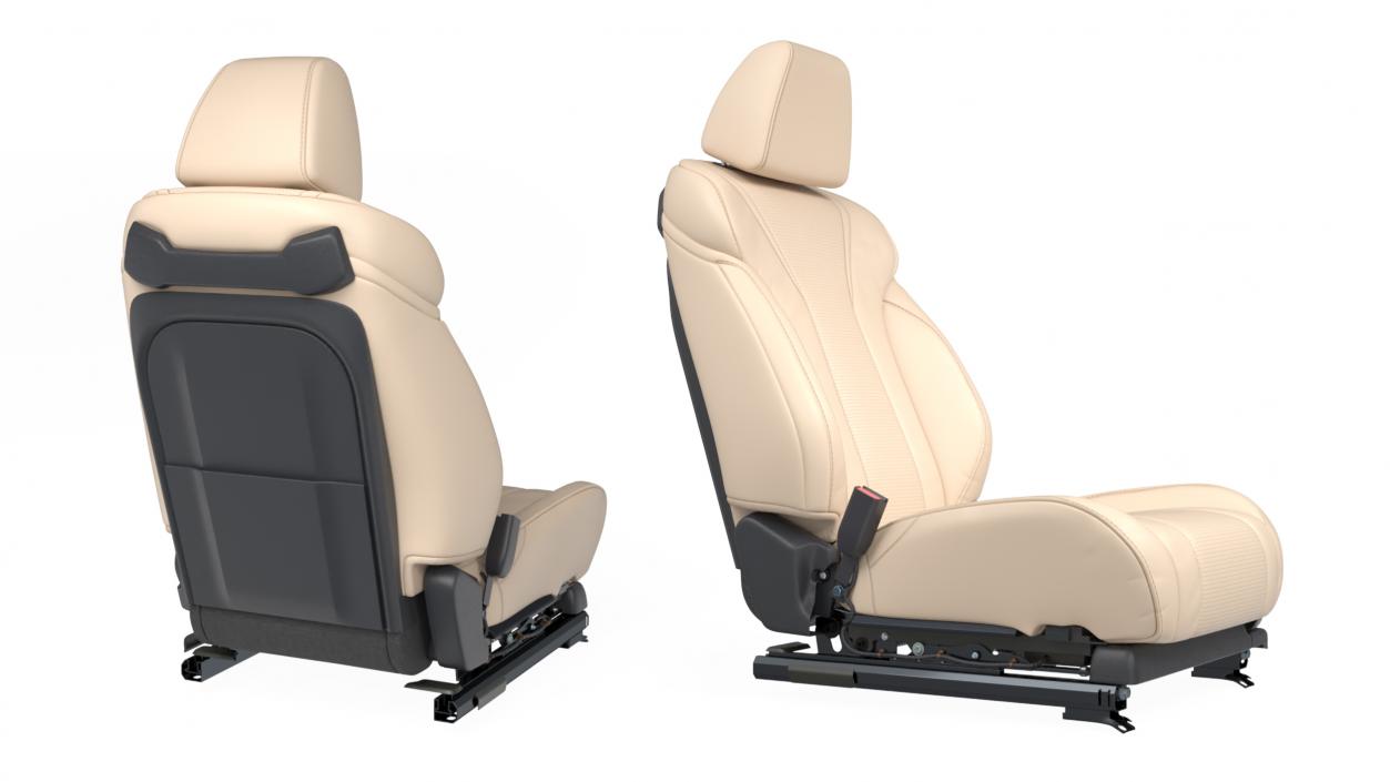 3D model Ergonomic Driver Seat Beige Leather