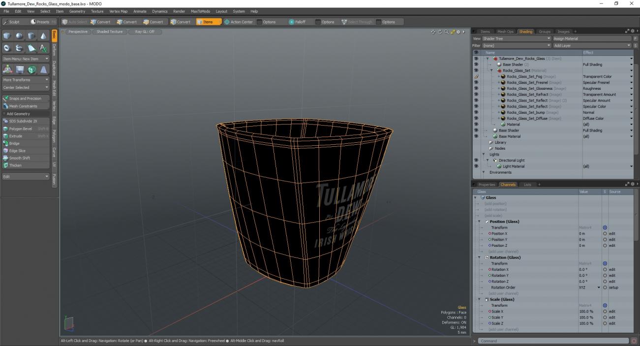 3D model Tullamore Dew Rocks Glass