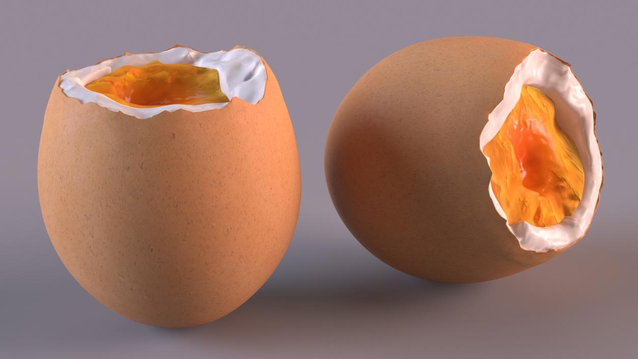 3D model Soft Boiled Egg Open