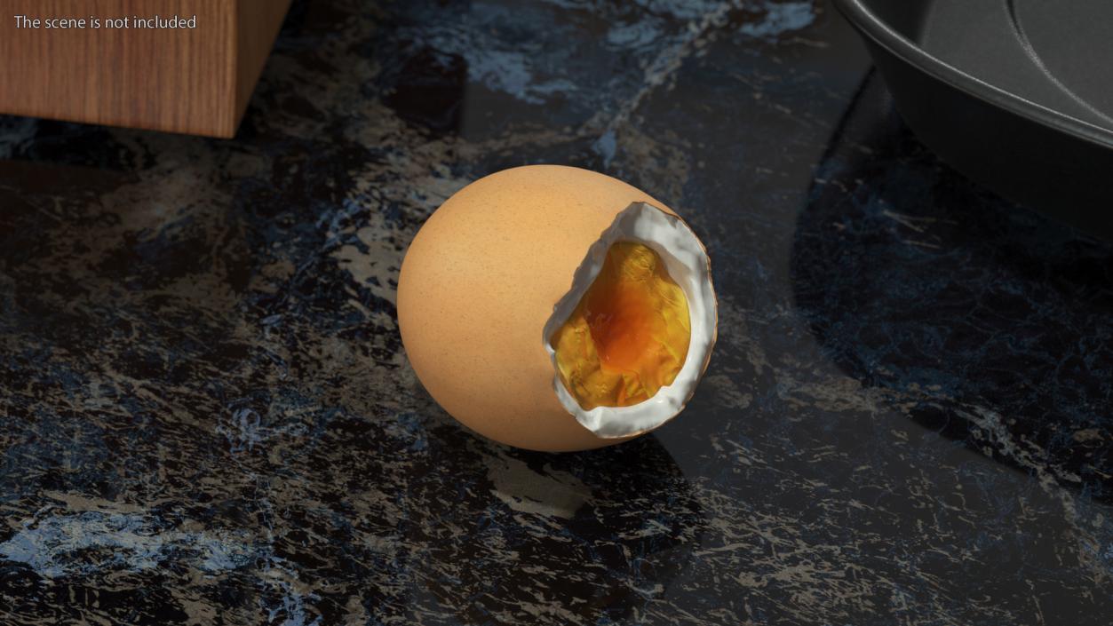 3D model Soft Boiled Egg Open