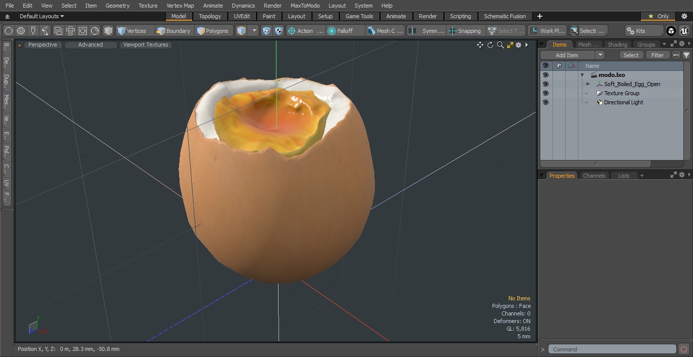 3D model Soft Boiled Egg Open