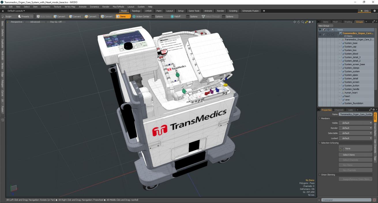 3D model Transmedics Organ Care System with Heart