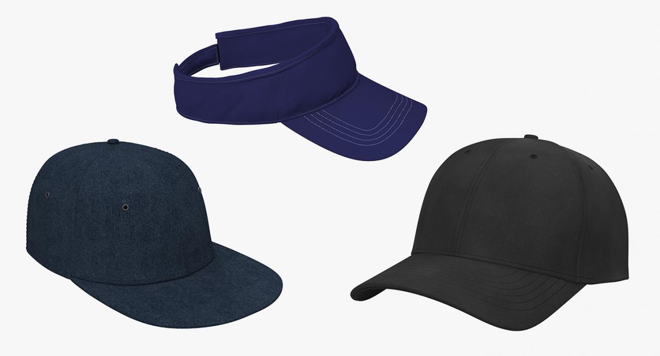 Baseball and Sunvisor Caps 3D Models Collection 3D