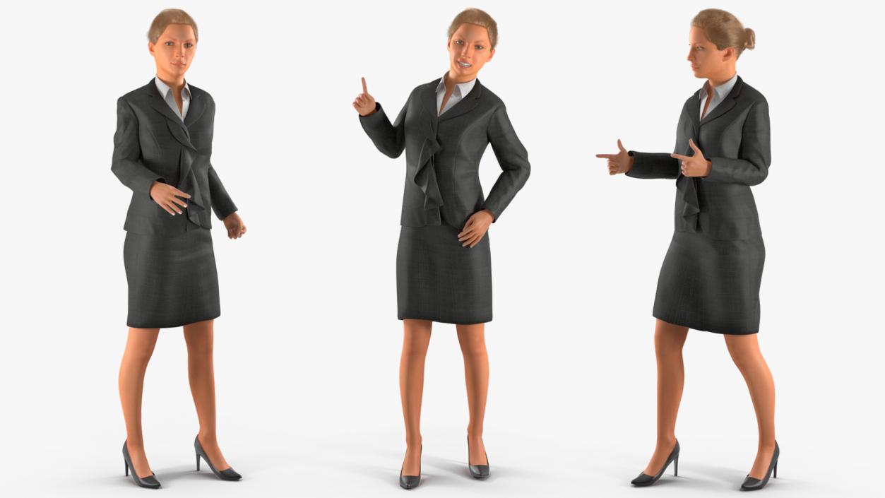 3D Professional Businesswoman Rigged model