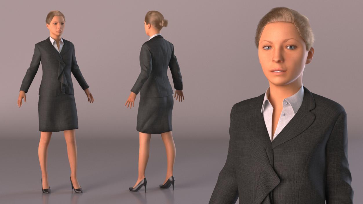 3D Professional Businesswoman Rigged model