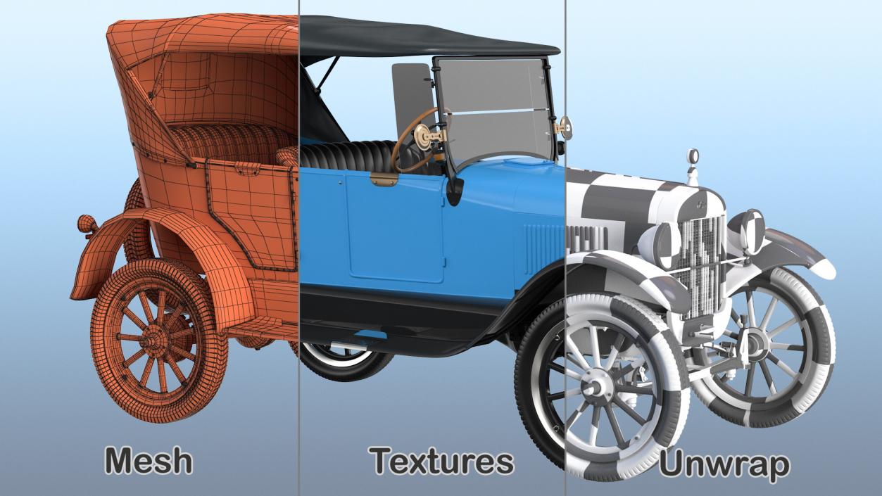 Ford Model T Rigged 3D model