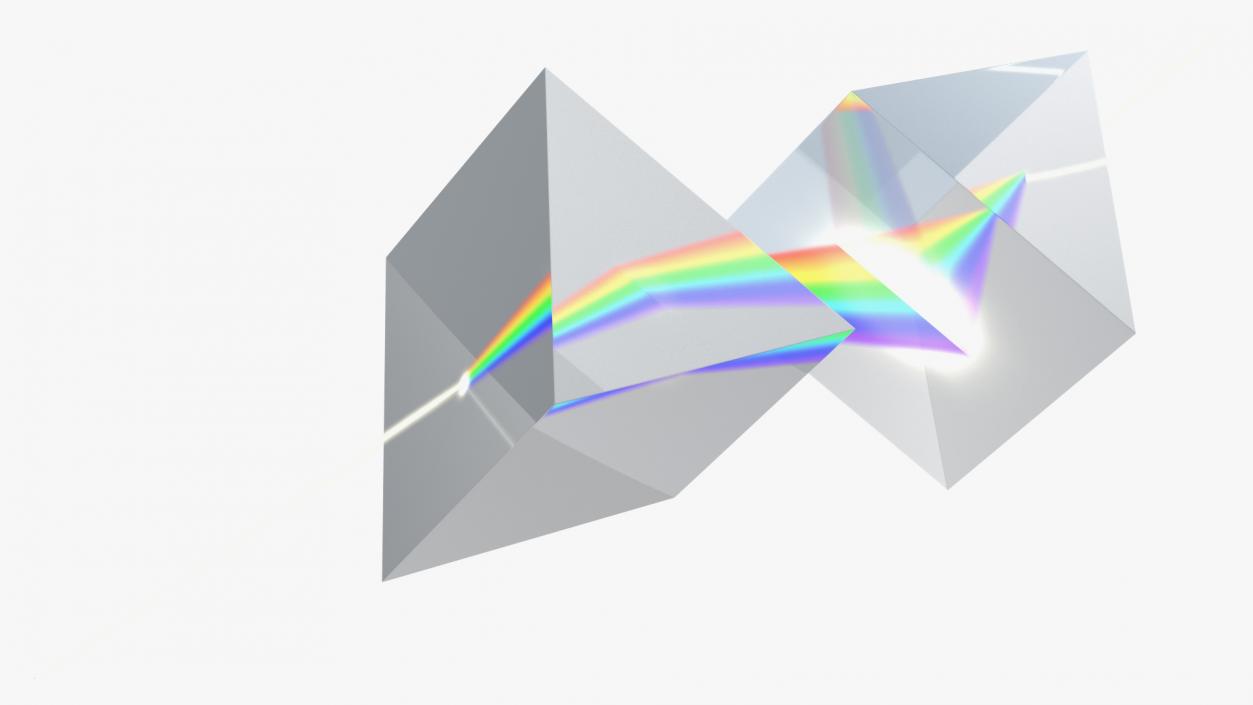 Inverted Prisms Light Spectrum Recombination 3D model