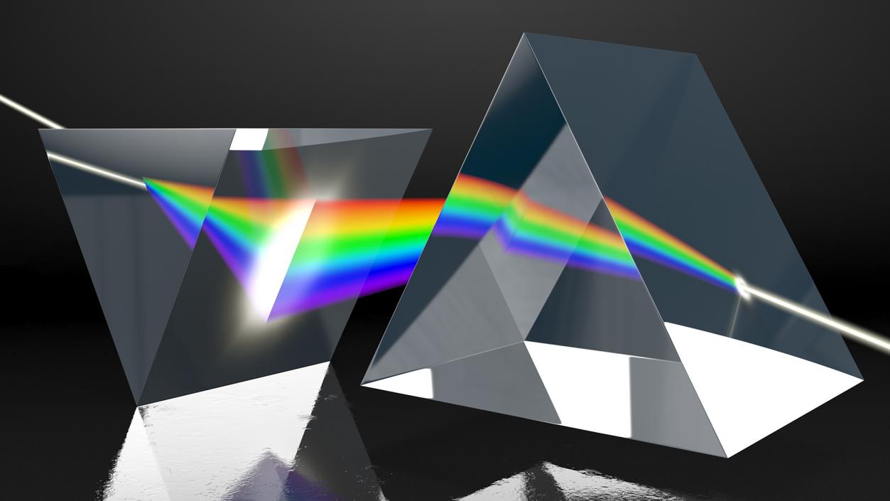 Inverted Prisms Light Spectrum Recombination 3D model