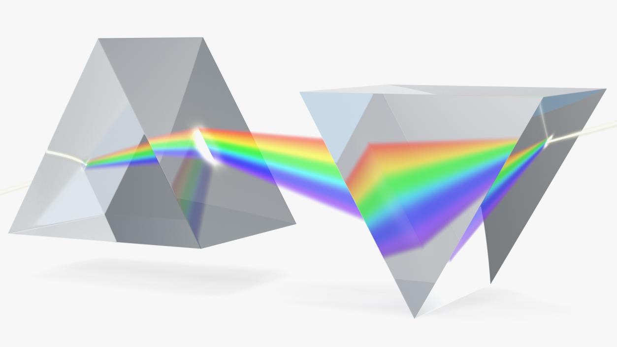 Inverted Prisms Light Spectrum Recombination 3D model