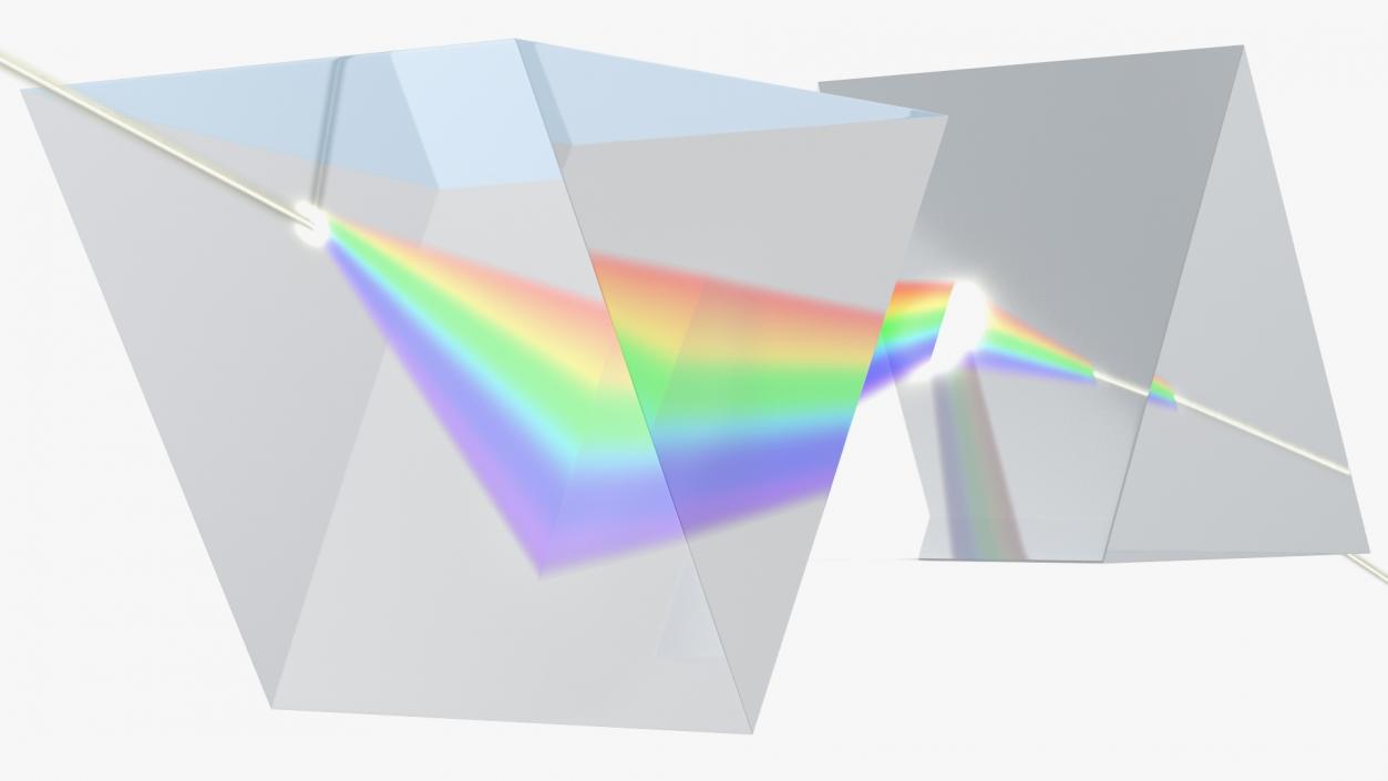 Inverted Prisms Light Spectrum Recombination 3D model