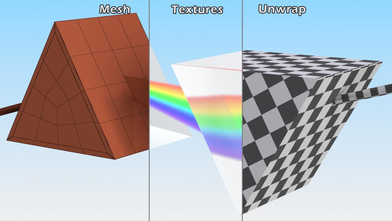 Inverted Prisms Light Spectrum Recombination 3D model