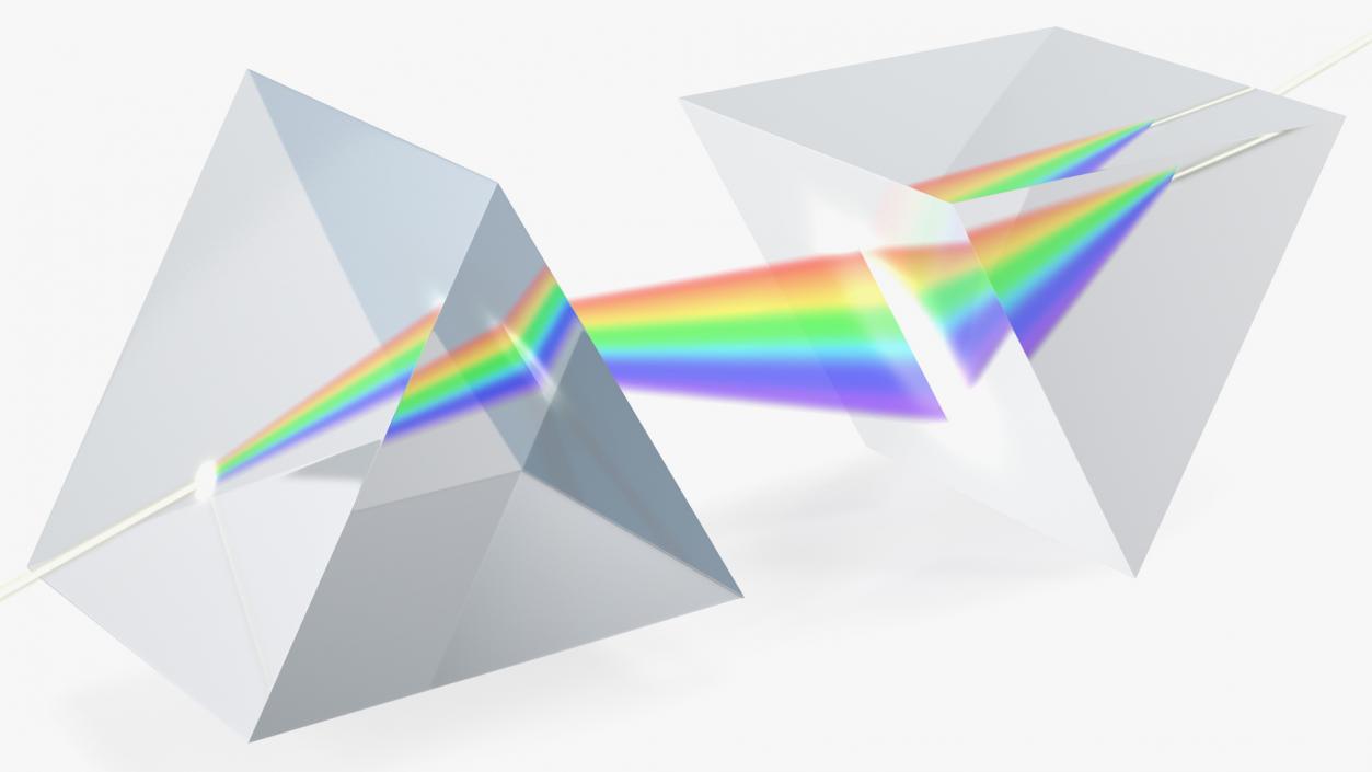 Inverted Prisms Light Spectrum Recombination 3D model