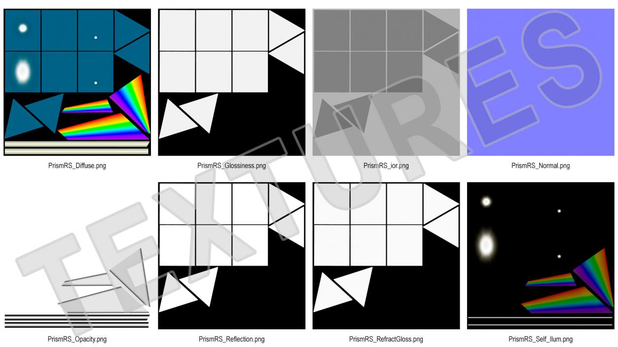 Inverted Prisms Light Spectrum Recombination 3D model