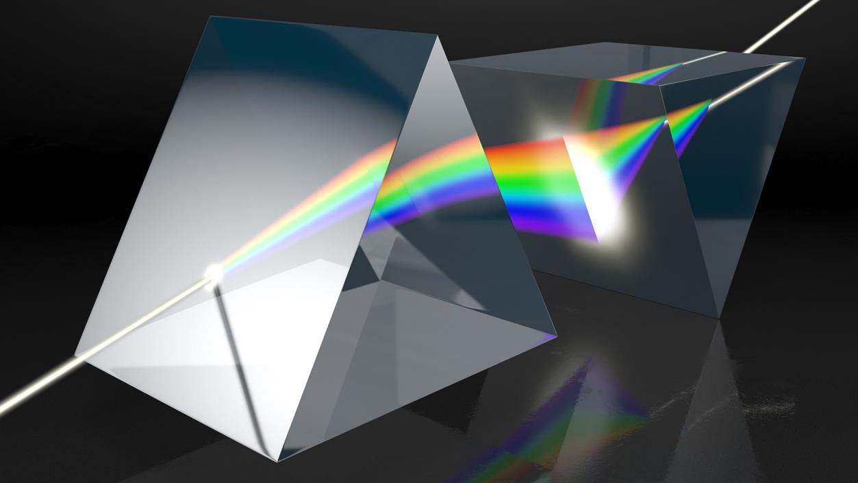 Inverted Prisms Light Spectrum Recombination 3D model