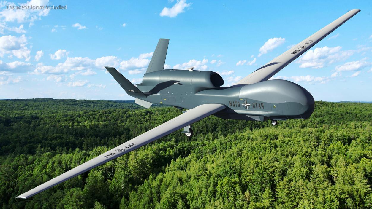 3D RQ-4D Phoenix Global Hawk Drone Rigged model