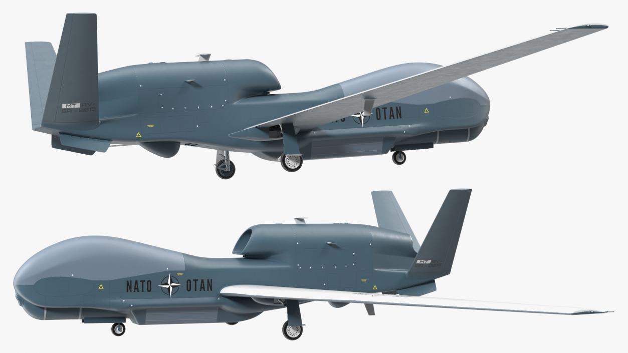 3D RQ-4D Phoenix Global Hawk Drone Rigged model