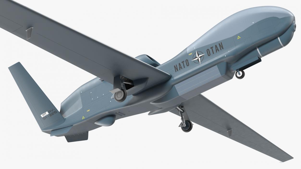 3D RQ-4D Phoenix Global Hawk Drone Rigged model