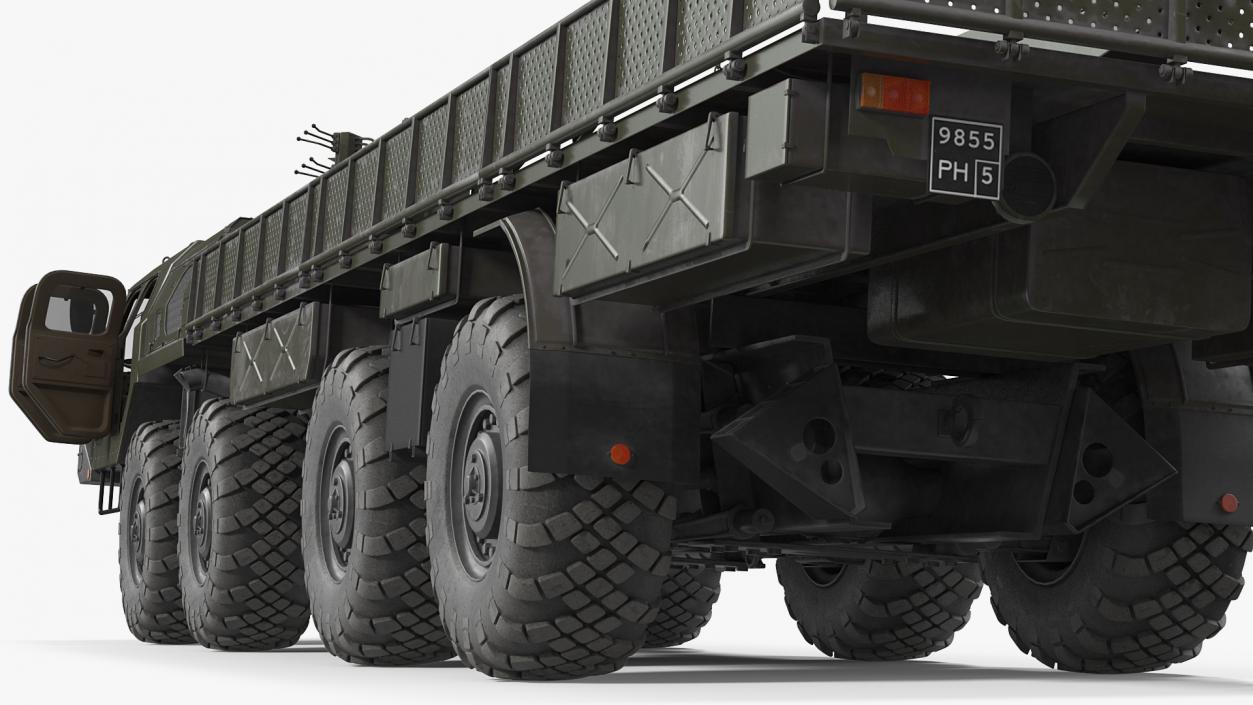 MAZ 7310 Transport Vehicle with Crane Rigged 3D model