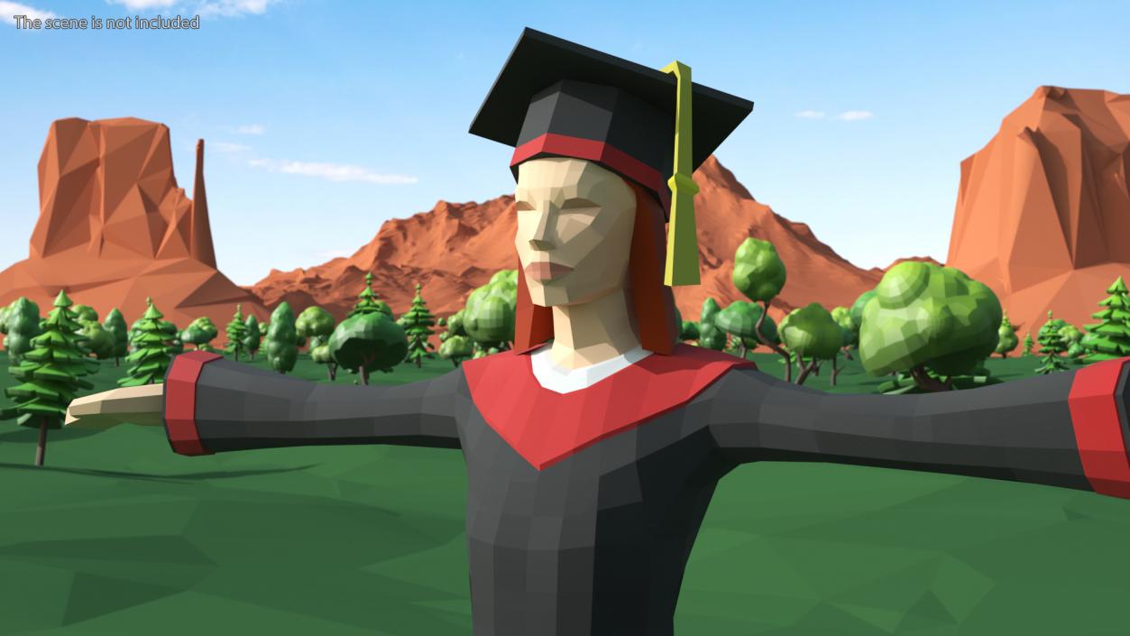 Student Low Poly Rigged for Cinema 4D 3D