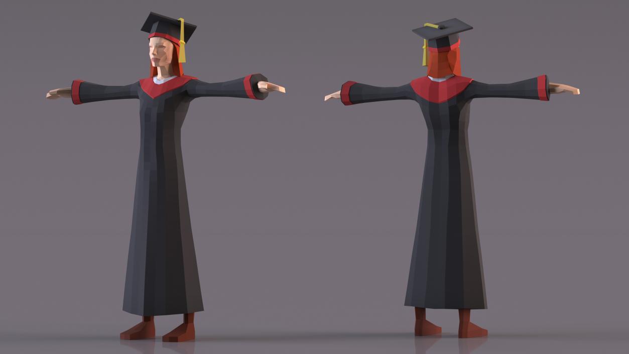 Student Low Poly Rigged for Cinema 4D 3D