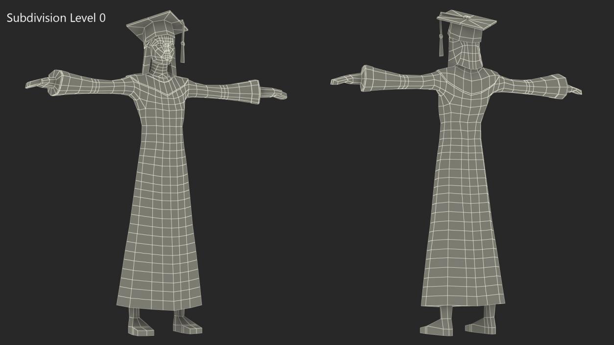 Student Low Poly Rigged for Cinema 4D 3D