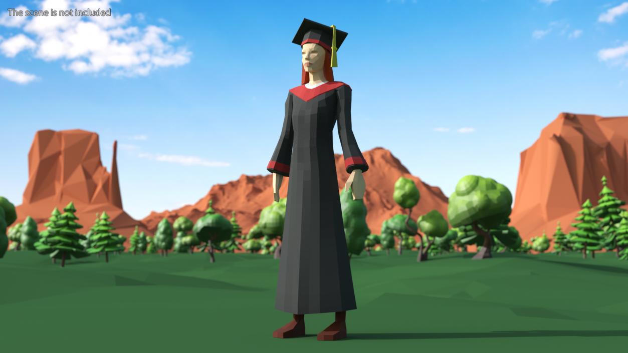 Student Low Poly Rigged for Cinema 4D 3D