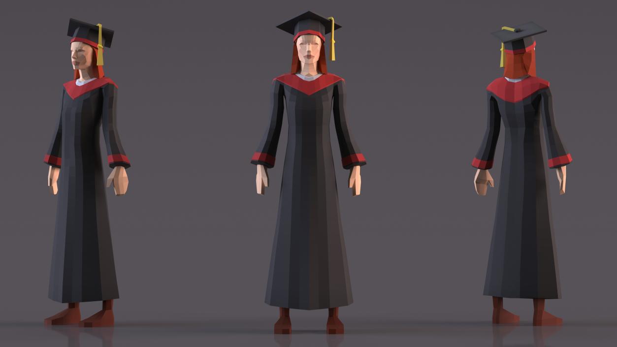 Student Low Poly Rigged for Cinema 4D 3D