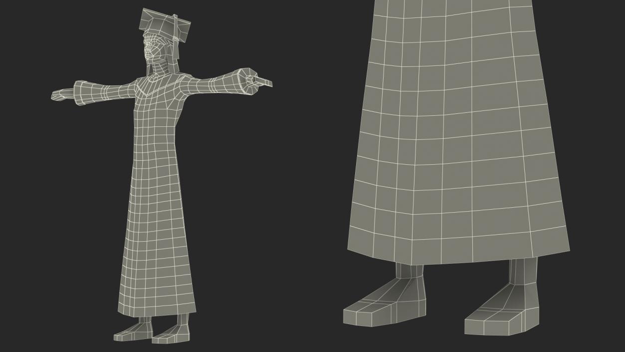 Student Low Poly Rigged for Cinema 4D 3D