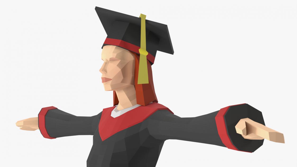 Student Low Poly Rigged for Cinema 4D 3D