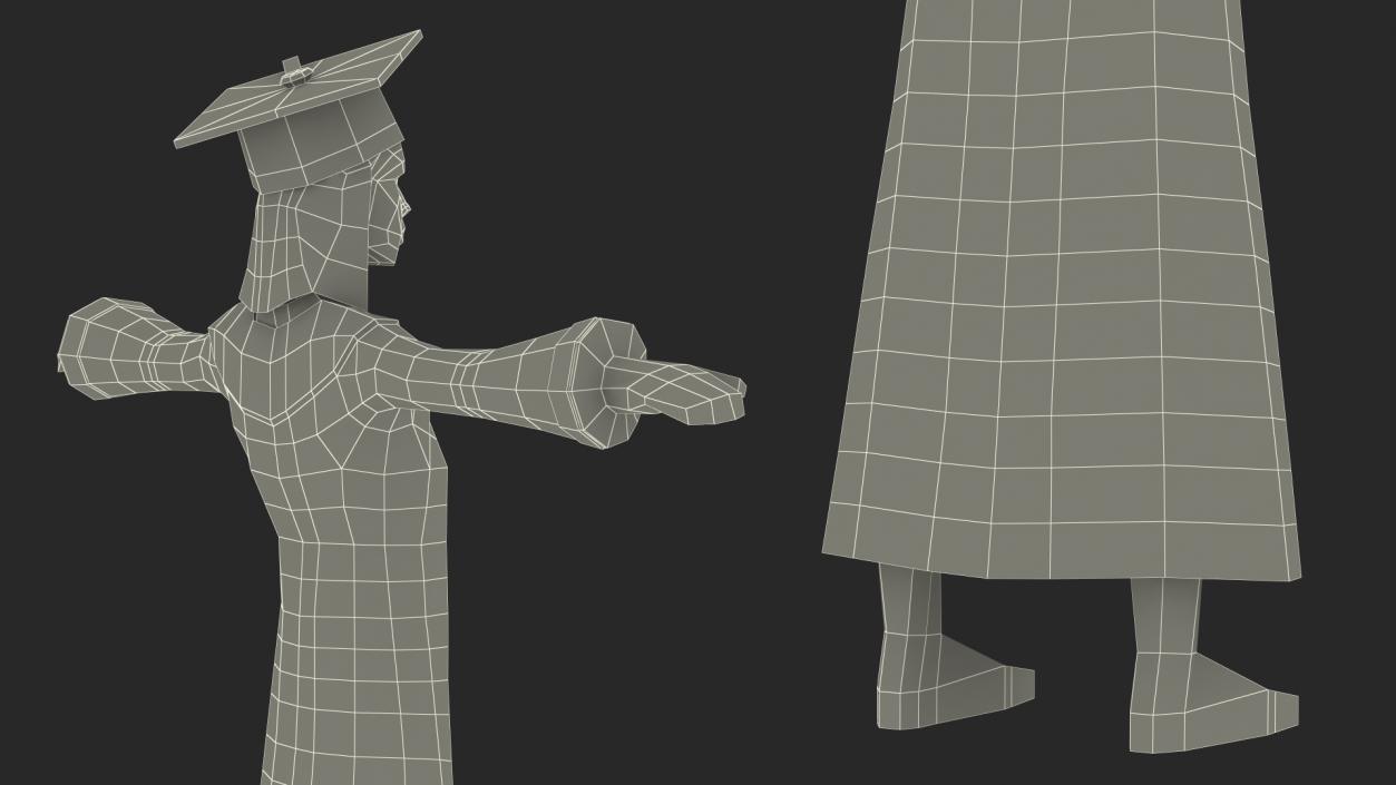 Student Low Poly Rigged for Cinema 4D 3D