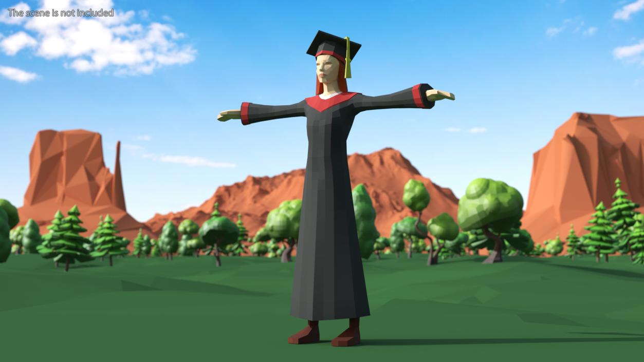 Student Low Poly Rigged for Cinema 4D 3D