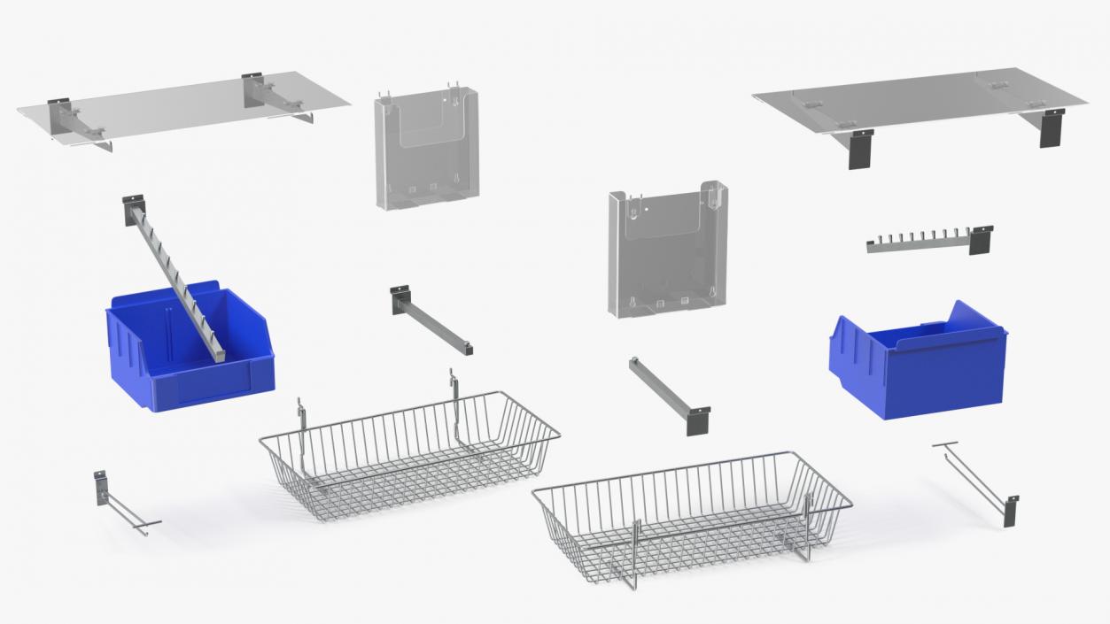 3D model Slatwall Accessories