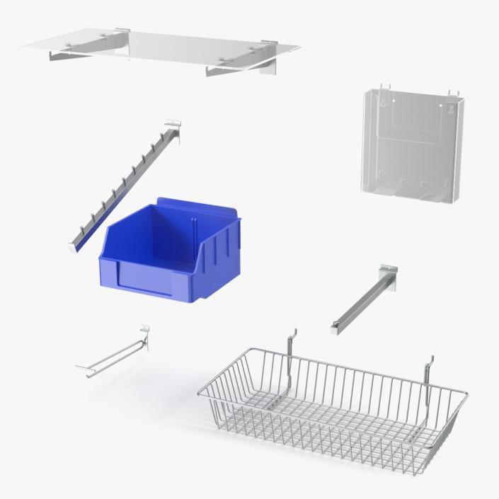 3D model Slatwall Accessories