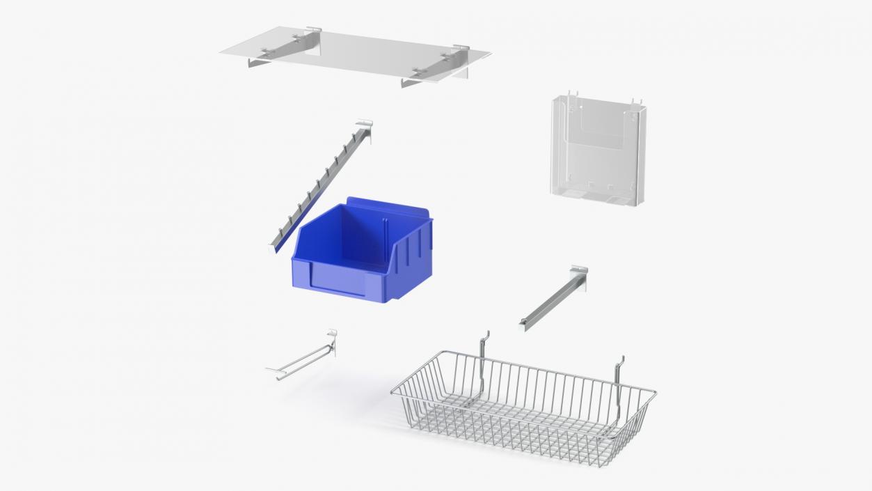 3D model Slatwall Accessories